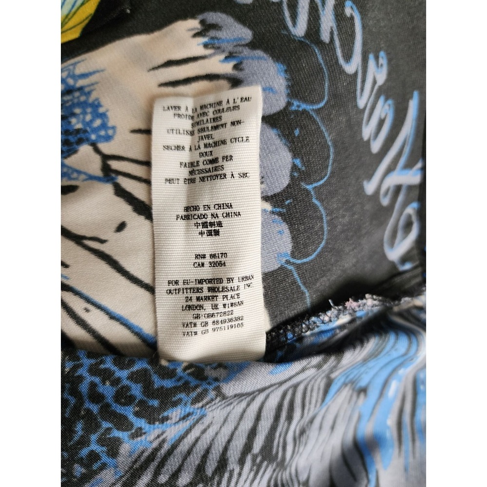 Free People Women's Black Multicolor Floral Silky Nights Blouse Size XS/TP - Picture 5 of 12
